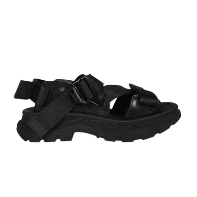 Pre-owned Alexander Mcqueen Strappy Leather Sport Sandal 'black' | Men's Size 42