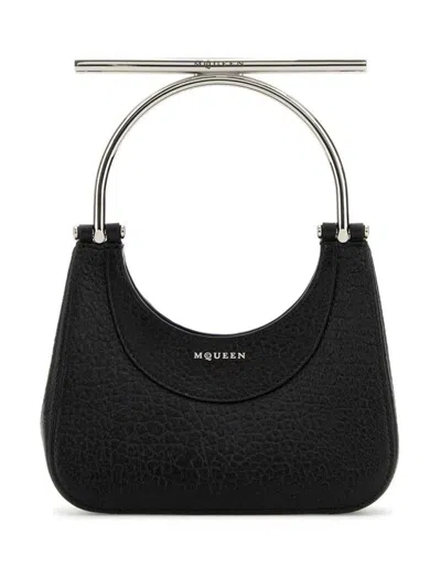Alexander Mcqueen Women Black Leather Mini Cross-bar Handbag