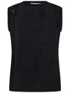 Alexander Mcqueen Stretch Jersey Top With Devoré Logo In Black