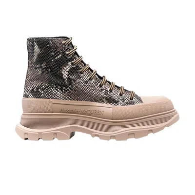 Pre-owned Alexander Mcqueen Tread Slick Boot 'snakeskin' | Brown | Men's Size 42