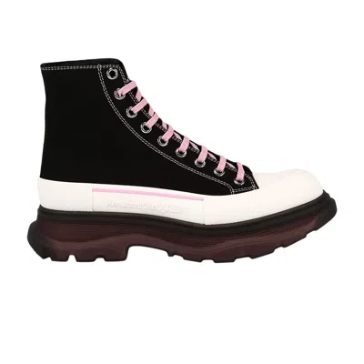 Pre-owned Alexander Mcqueen Tread Slick Boots 'black Blossom Pink' | Men's Size 41