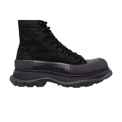Pre-owned Alexander Mcqueen Tread Slick Boots 'black Floral' | Men's Size 45