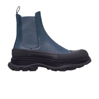 Pre-owned Alexander Mcqueen Tread Slick Boots 'denim' | Blue | Men's Size 43
