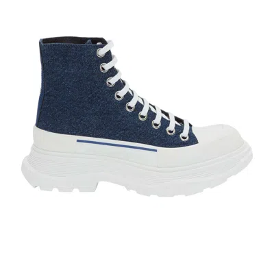 Pre-owned Alexander Mcqueen Tread Slick Boots 'indigo' | Blue | Men's Size 40