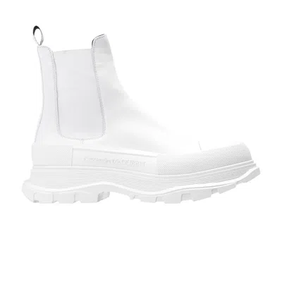 Pre-owned Alexander Mcqueen Tread Slick Chelsea Boot 'triple White' | Men's Size 42.5