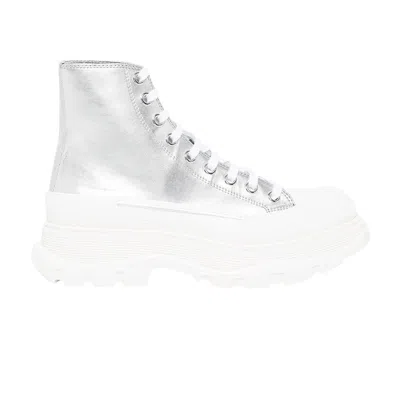 Pre-owned Alexander Mcqueen Tread Slick High 'silver' | Men's Size 43