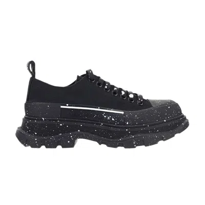 Pre-owned Alexander Mcqueen Tread Slick Lace Up 'black White Paint Splatter' | Men's Size 41