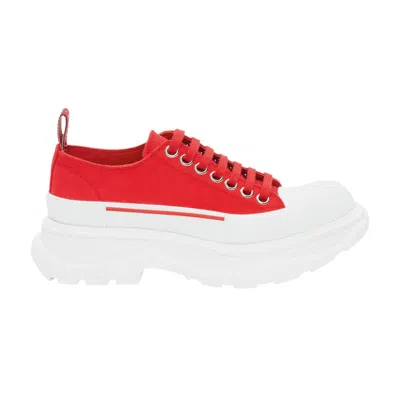 Pre-owned Alexander Mcqueen Tread Slick Lace Up 'lust Red' | Men's Size 39