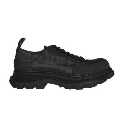 Pre-owned Alexander Mcqueen Tread Slick Lace Up 'mcqueen Graffiti Logo - Black' | Men's Size