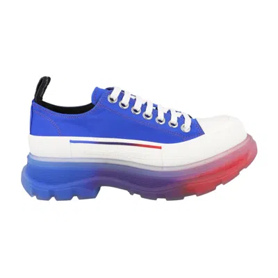 Pre-owned Alexander Mcqueen Tread Slick Lace Up 'royal Red Gradient' | Blue | Men's Size 40