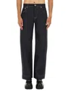 Alexander Mcqueen Wide Leg Denim Contrast Stitching