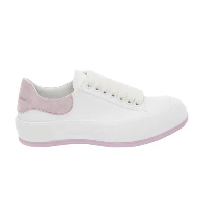 Pre-owned Alexander Mcqueen Wmns Deck Lace Plimsoll 'white Lilac' | Women's Size 36