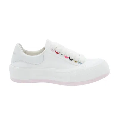 Pre-owned Alexander Mcqueen Wmns Deck Lace Plimsoll 'white Multi' | Women's Size 40