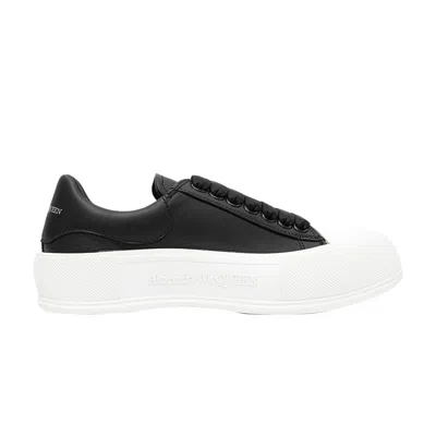 Pre-owned Alexander Mcqueen Wmns Deck Lace-up Plimsoll 'black White' | Women's Size 35.5