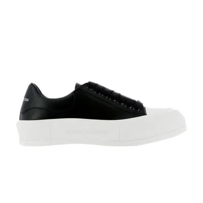 Pre-owned Alexander Mcqueen Wmns Deck Plimsoll 'black White' | Women's Size 38