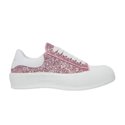 Pre-owned Alexander Mcqueen Wmns Deck Plimsoll Low 'rose Gold Reflective Glitter' | Pink | W