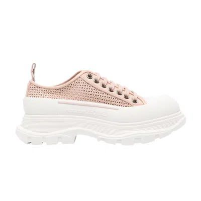 Pre-owned Alexander Mcqueen Wmns Deck Plimsoll 'rose Gold Raffia' | Cream | Women's Size 40 In White