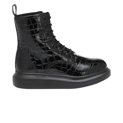 Pre-owned Alexander Mcqueen Wmns Hybrid Ankle Boot 'black Crocodile' | Women's Size 36