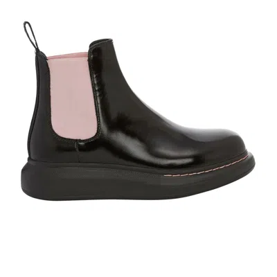 Pre-owned Alexander Mcqueen Wmns Hybrid Chelsea Boot 'black Sugar Pink' | Women's Size 40
