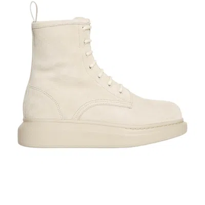Pre-owned Alexander Mcqueen Wmns Hybrid Lace Up Boot 'beige' | Cream | Women's Size 38