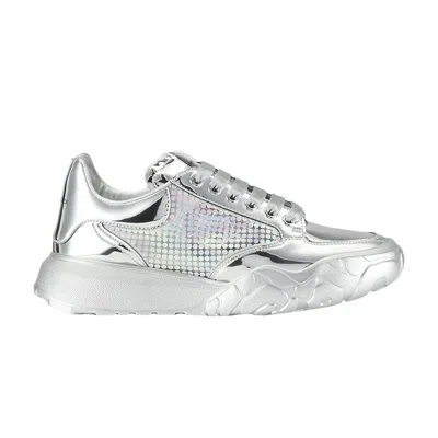 Pre-owned Alexander Mcqueen Wmns Oversized Court Trainer 'silver Holographic' | Women's Size