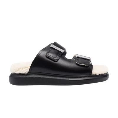 Pre-owned Alexander Mcqueen Wmns Oversized Hybrid Slide 'shearling Black' | Women's Size 38