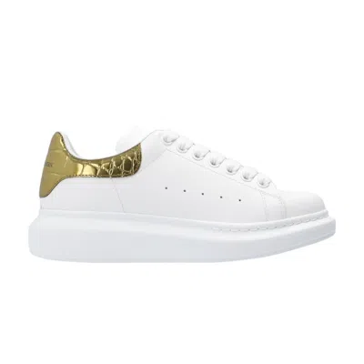 Pre-owned Alexander Mcqueen Wmns Oversized Sneaker 'gold Crocodile' | White | Women's Size 3
