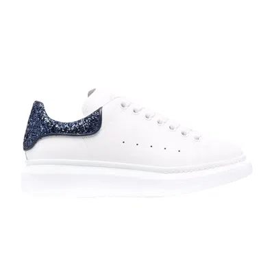 Pre-owned Alexander Mcqueen Wmns Oversized Sneaker 'white Navy Glitter' | Women's Size 37.5
