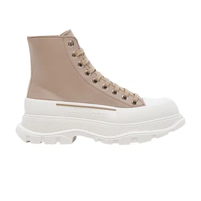 Pre-owned Alexander Mcqueen Wmns Tread Slick Boot 'beige Leather' | Brown | Women's Size 38.