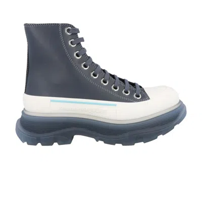 Pre-owned Alexander Mcqueen Wmns Tread Slick Boot 'navy White' | Blue | Women's Size 35.5