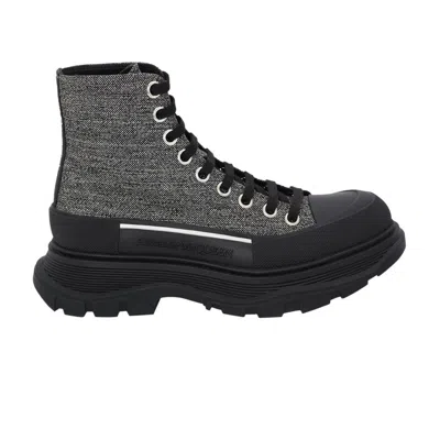 Pre-owned Alexander Mcqueen Wmns Tread Slick Boot 'silver Black' | Women's Size 36
