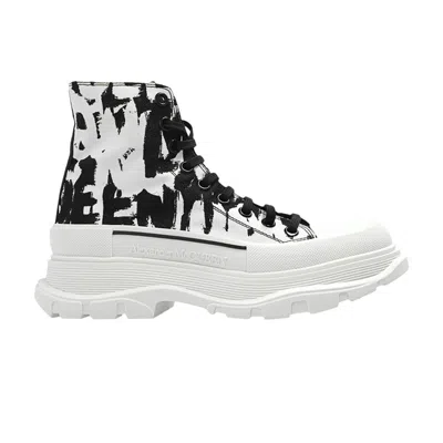 Pre-owned Alexander Mcqueen Wmns Tread Slick Boot 'white Black' | Women's Size 37.5