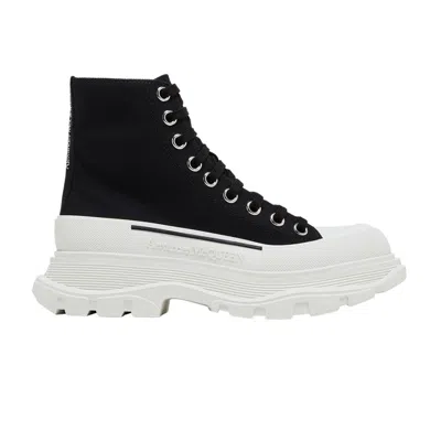 Pre-owned Alexander Mcqueen Wmns Tread Slick Boots 'black White' | Women's Size 34
