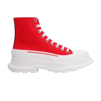Pre-owned Alexander Mcqueen Wmns Tread Slick Boots 'red' | Women's Size 36