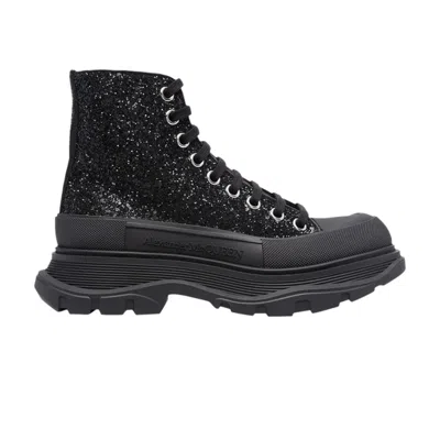 Pre-owned Alexander Mcqueen Wmns Tread Slick High 'black Glitter' | Women's Size 37