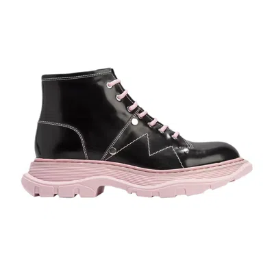Pre-owned Alexander Mcqueen Wmns Tread Slick Lace Up Boot 'black Pink' | Women's Size 35