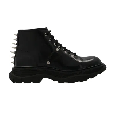 Pre-owned Alexander Mcqueen Wmns Tread Slick Lace Up Boot 'black Spikes' | Women's Size 36