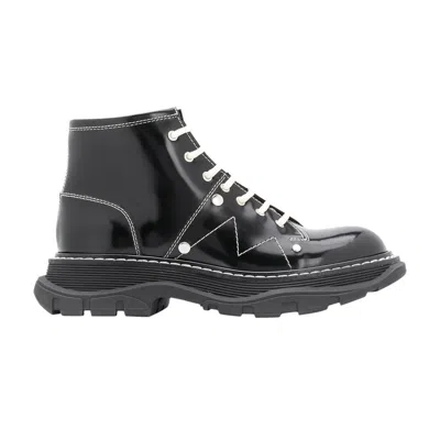 Pre-owned Alexander Mcqueen Wmns Tread Slick Lace Up Boot 'black' | Women's Size 38