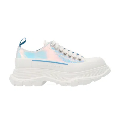 Pre-owned Alexander Mcqueen Wmns Tread Slick Lace Up 'iridescent' | White | Women's Size 39