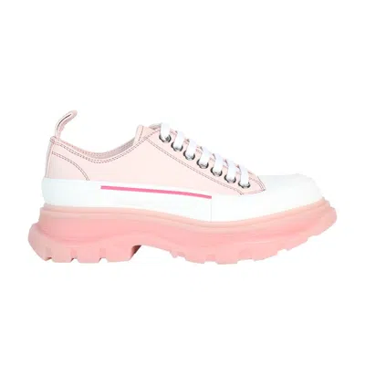 Pre-owned Alexander Mcqueen Wmns Tread Slick Lace Up 'tea Rose White' | Pink | Women's Size