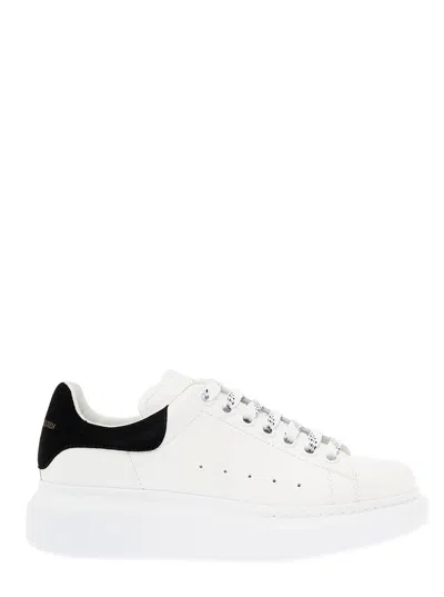 ALEXANDER MCQUEEN ALEXANDER MCQUEEN WOMEN ALEXANDER MCQUEEN WOMAN'S OVERSIZE WHITE LEATHER SANDALS WITH BACK VELVET HE