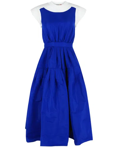 Alexander Mcqueen A-line Midi Dress In Blue
