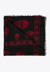 Alexander Mcqueen Scarf With Jacquard Pattern In Black