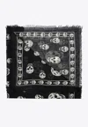 Alexander Mcqueen All-over Skull Motif Scarf In Black