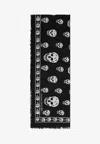 Alexander Mcqueen Fringed Skull Print Rectangular Scarf In Black