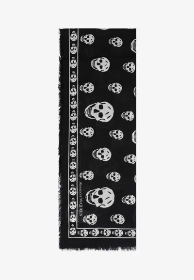 Alexander Mcqueen All-over Skull Scarf In Black