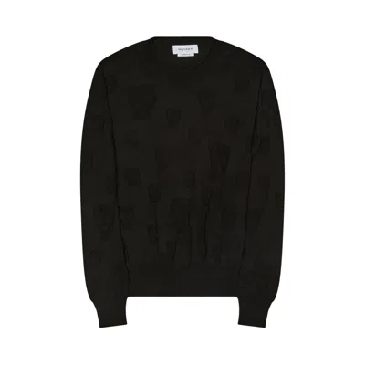 Pre-owned Alexander Mcqueen All Over Skulls Crewneck Sweater 'black' | Men's Size 50