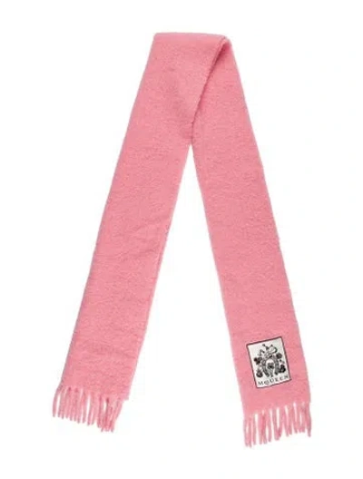 Pre-owned Alexander Mcqueen Alpaca Printed Scarf In Pink