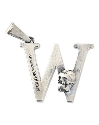 Alexander Mcqueen Alphabet 'w' Pendant Woman Bag Accessories & Charms Silver Size - Brass