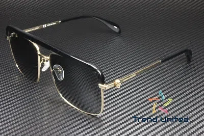 Pre-owned Alexander Mcqueen Am0258s 001 Pilot Gold Black Grey 59 Mm Men's Sunglasses In Gray